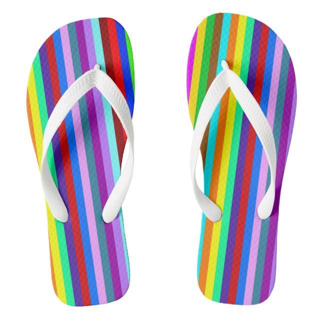 HOLI coloured Stripes pattern + your ideas Thongs (Footbed)