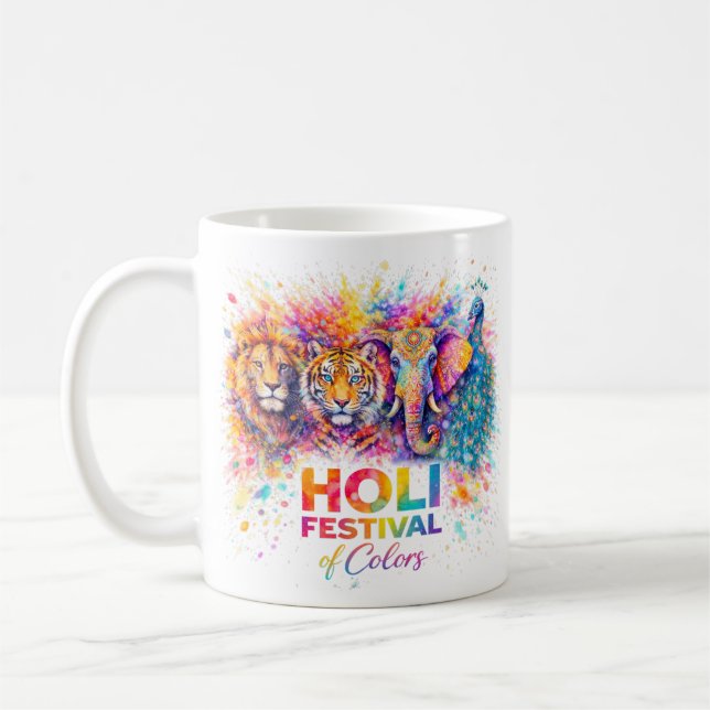 Holi Festival of Colors Wild Coffee Mug (Left)