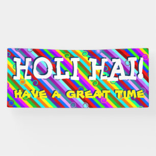 HOLI Festival of Colours - stripes & swirls Banner