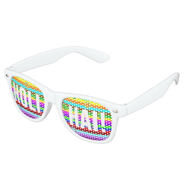 HOLI HAI coloured Stripes & swirls Retro Sunglasses (Angled)