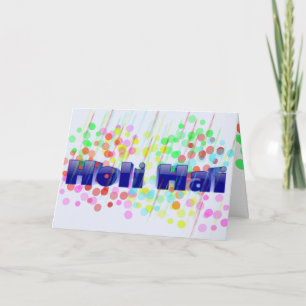 Holi Hai with Colourful Dots and Streaks Card
