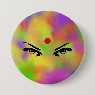 Holi Powder and Eyes 7.5 Cm Round Badge