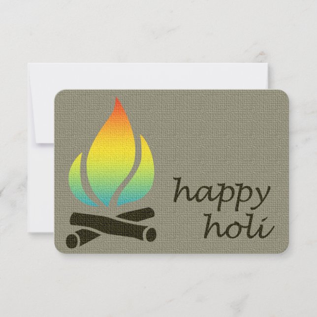 holi rainbow flame invitation (Front)