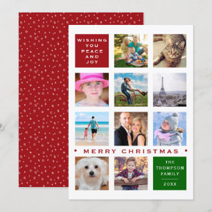 Holiday 12 Photo Custom Collage Card