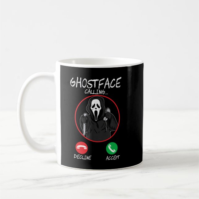 Holiday 365 Halloween Ghost face Calling Pullover  Coffee Mug (Left)
