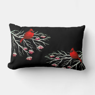 Holiday Accent Pillow-Cardinals Lumbar Cushion