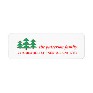Holiday Address Label Christmas Trees Return Address Label