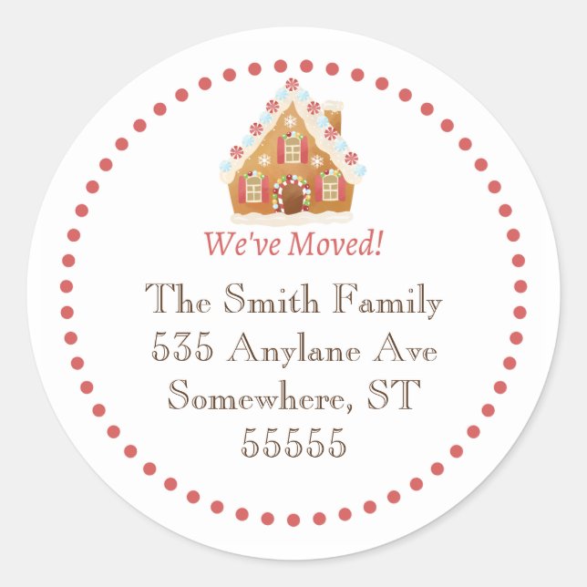 Holiday Address Label - Red We've Moved  (Front)