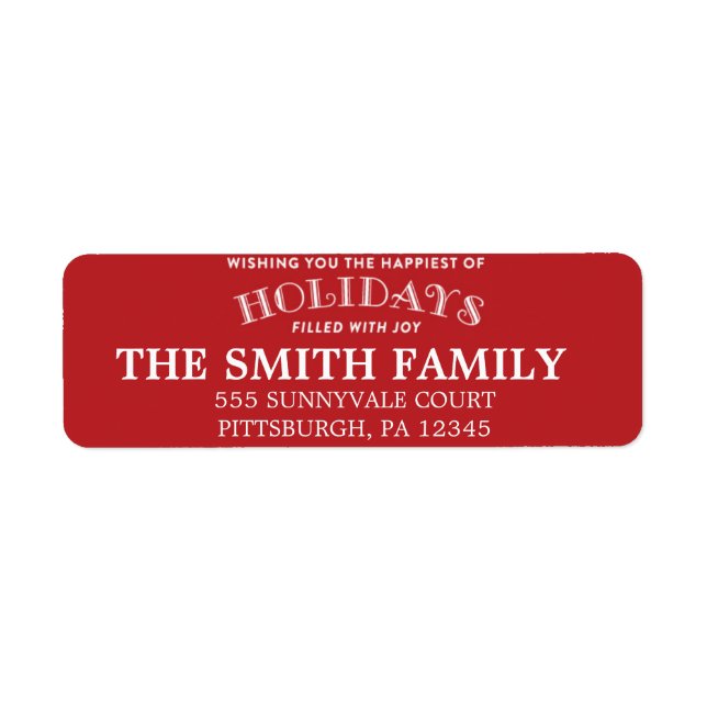 Holiday Address Label Return Address Label (Front)