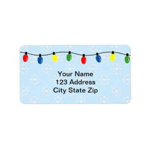 Holiday address labels with Christmas lights