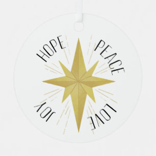 Holiday Advent Shining Star Metal Tree Decoration