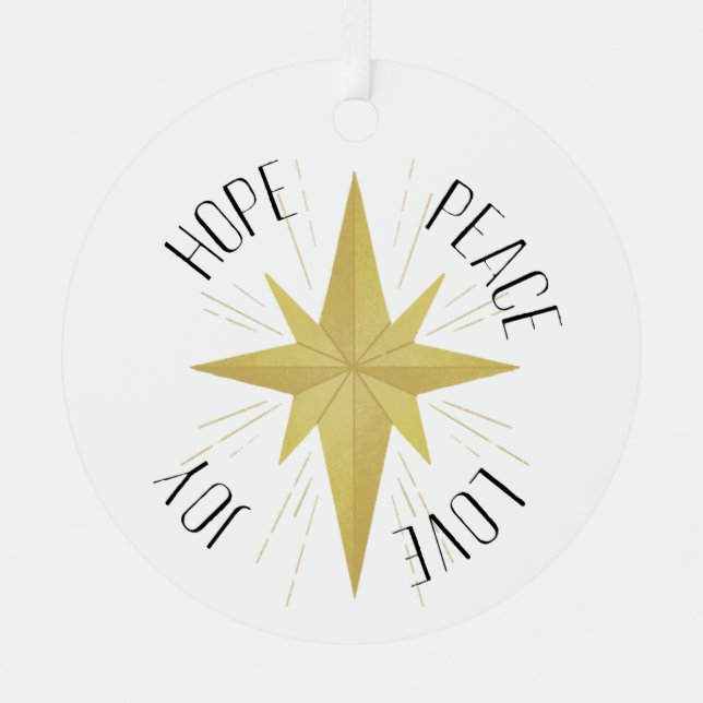 Holiday Advent Shining Star Metal Tree Decoration (Front)