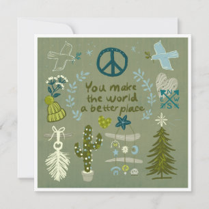 Holiday affirmation Peace Love Beach gift card