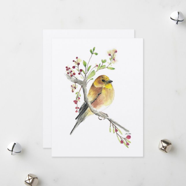 Holiday American Goldfinch Bird (Front/Back In Situ)