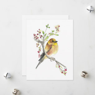 Holiday American Goldfinch Bird Card