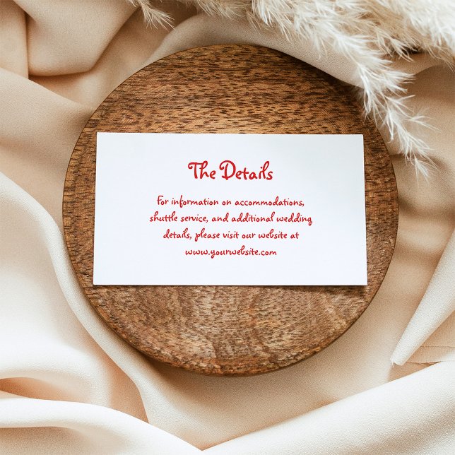 Holiday Amour | French Handwritten Wedding Details Enclosure Card (Creator Uploaded)