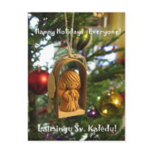 Holiday Angel Lithuanian Postcard