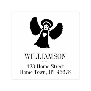 Holiday Angel Square Return Address Self-inking Stamp