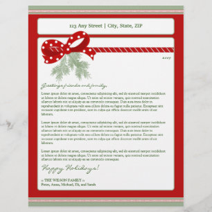 Holiday Annual Newsletter Letterhead: mistletoe Customised Letterhead