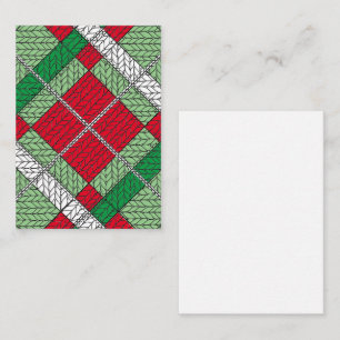 HOLIDAY ARGYLE KNIT 3.5x2.5 Flat Card / Vertical