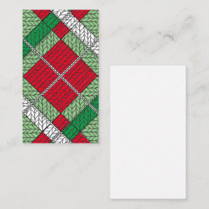 HOLIDAY ARGYLE KNIT 3.5x2 Flat Card / Vertical