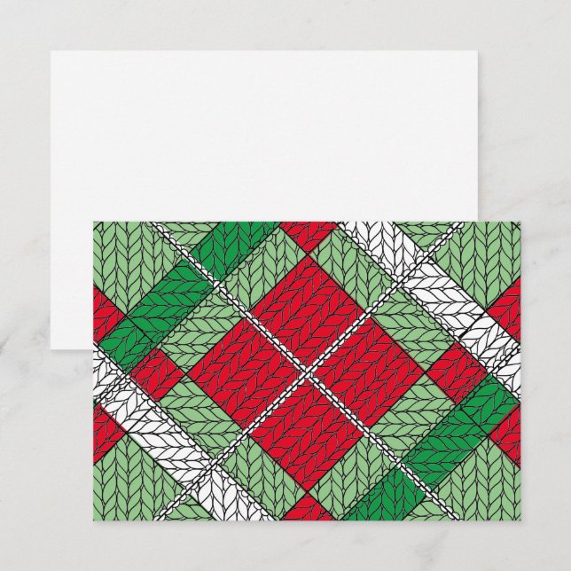 HOLIDAY ARGYLE KNIT 3.5x5 Flat Card Horizontal (Front/Back)
