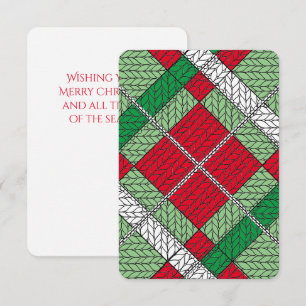 HOLIDAY ARGYLE KNIT 3.5x5 Flat Christmas Card