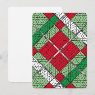 HOLIDAY ARGYLE KNIT 4.5x6.25 Flat Card / Vertical