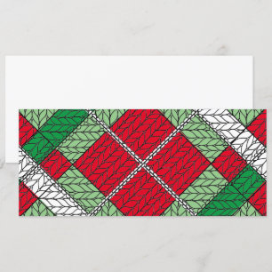 HOLIDAY ARGYLE KNIT 4x9.25 Flat Card Horizontal