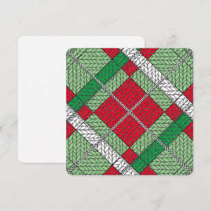 HOLIDAY ARGYLE KNIT 5.25" Square Flat Card
