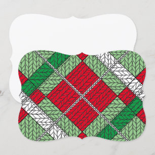 HOLIDAY ARGYLE KNIT 5x7 Flat Card / Horizontal