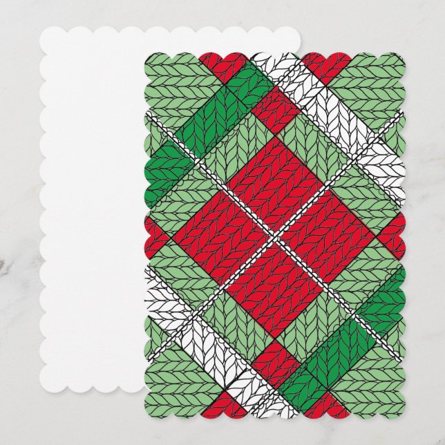 HOLIDAY ARGYLE KNIT 5x7 Flat Card / Vertical  (Front/Back)