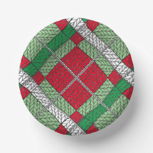 HOLIDAY ARGYLE KNIT 7" Paper Bowls Plate