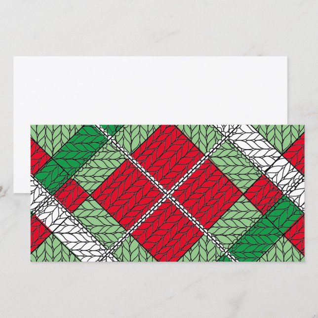 HOLIDAY ARGYLE KNIT 8x4 Flat Card / Horizontal (Front/Back)