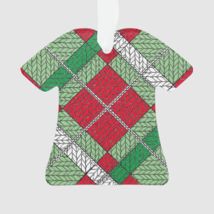 HOLIDAY ARGYLE KNIT Acrylic Shirt Ornament