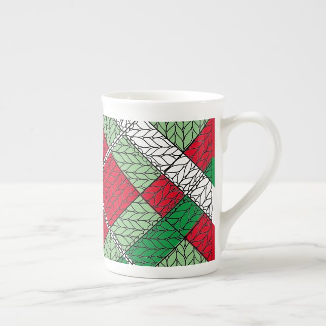 HOLIDAY ARGYLE KNIT Bone China Mug (Right)