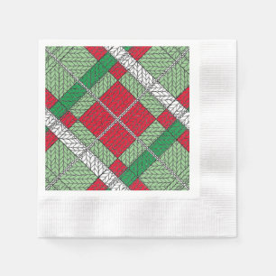 HOLIDAY ARGYLE KNIT Coined Cocktail Napkins