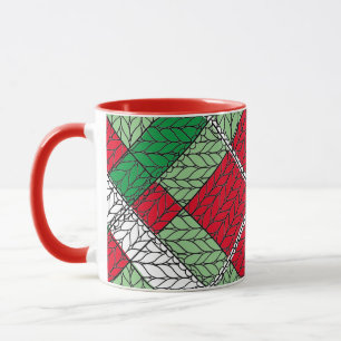 HOLIDAY ARGYLE KNIT Red Combo Mug