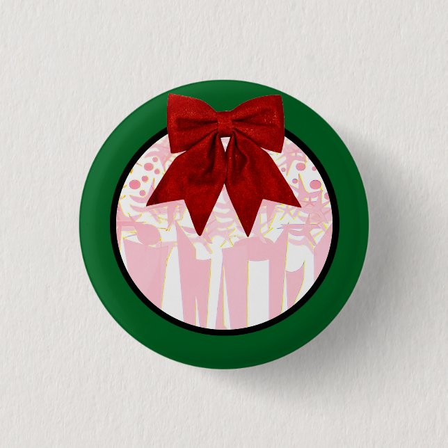 HOLIDAY ART DECO 3 CM ROUND BADGE (Front)
