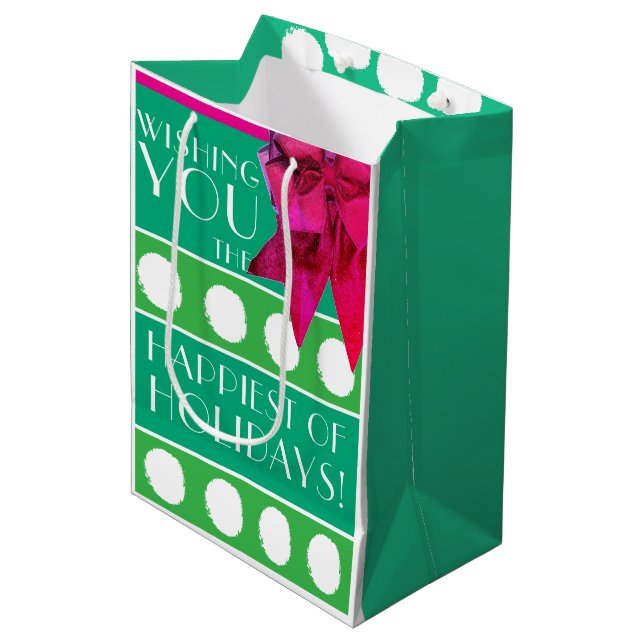 HOLIDAY ART DECO MEDIUM GIFT BAG (Front Angled)