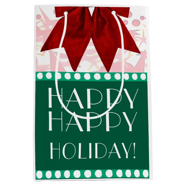 HOLIDAY ART DECO MEDIUM GIFT BAG (Front)