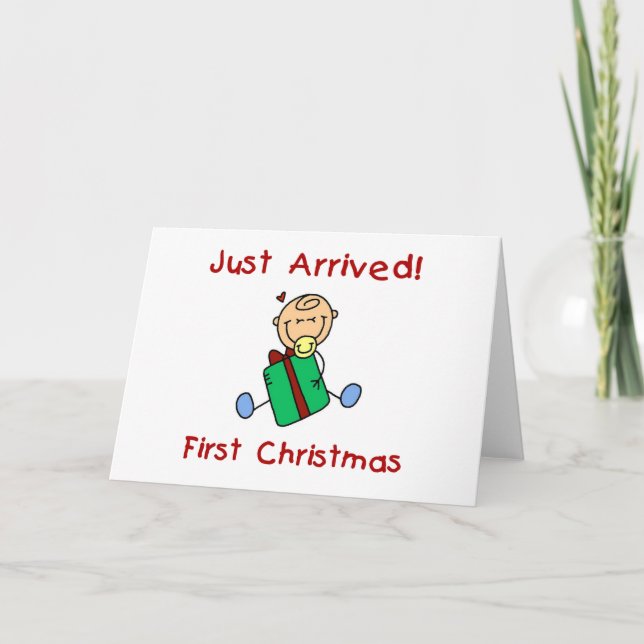Holiday Baby Boy Just Arrived Tshirts and Gifts Card (Front)