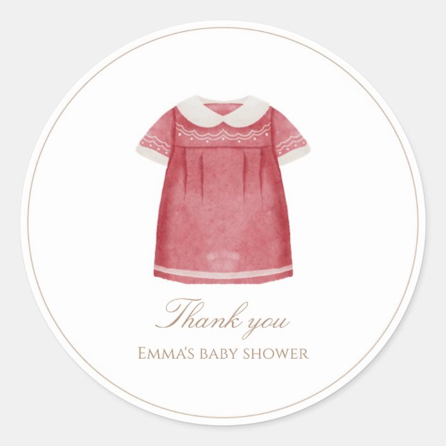 Holiday Baby Shower Round Sticker (Front)