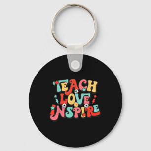 Holiday Back To School Teach Love Inspire Teacher Key Ring