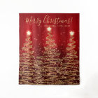 Holiday Backdrop Gold Red Merry Christmas Trees