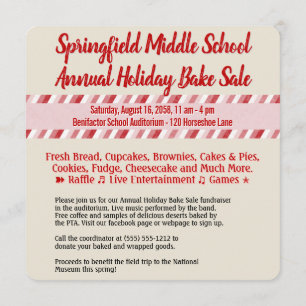 Holiday Bake Sale Bunnies Announcement