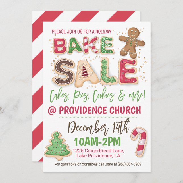 Holiday Bake Sale Flyer Invitation (Front/Back)