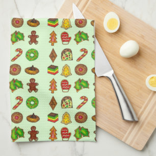 Holiday Baking Christmas Cookie Swap Bakery Tea Towel