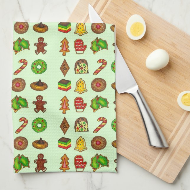 Holiday Baking Christmas Cookie Swap Bakery Tea Towel (Quarter Fold)