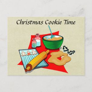 Holiday Baking Christmas Cookies Ingredients Baker Postcard